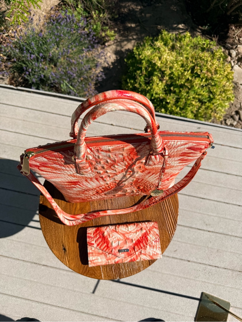 Brahmin Flamingo Large Duxbury Satchel & Veronica Set - Picture 3 of 16